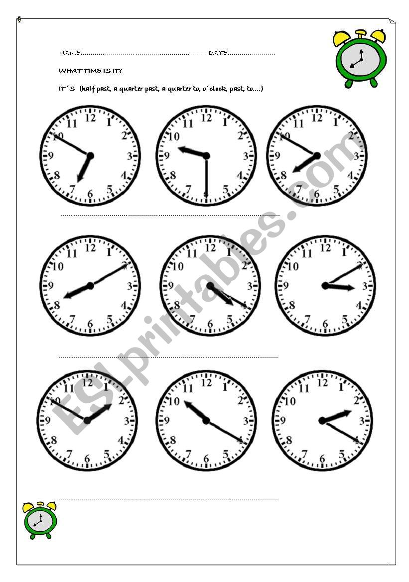 What time is it? worksheet