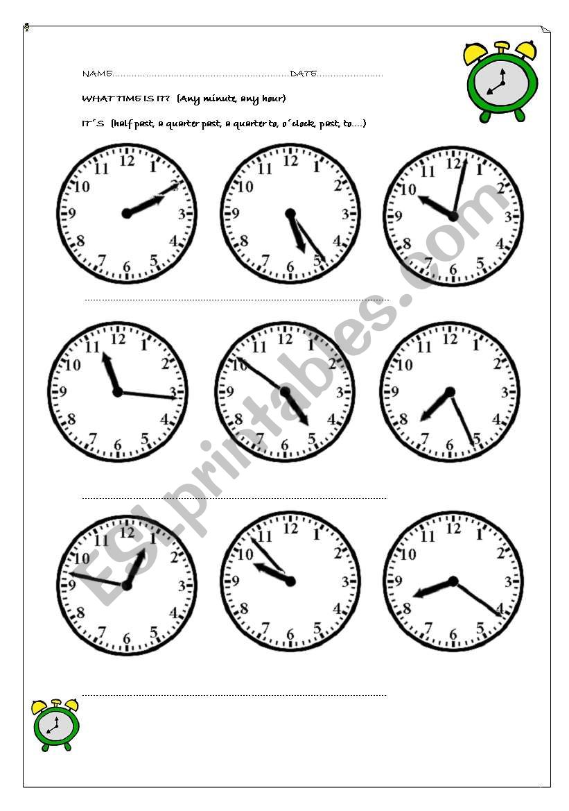 What time is it? worksheet