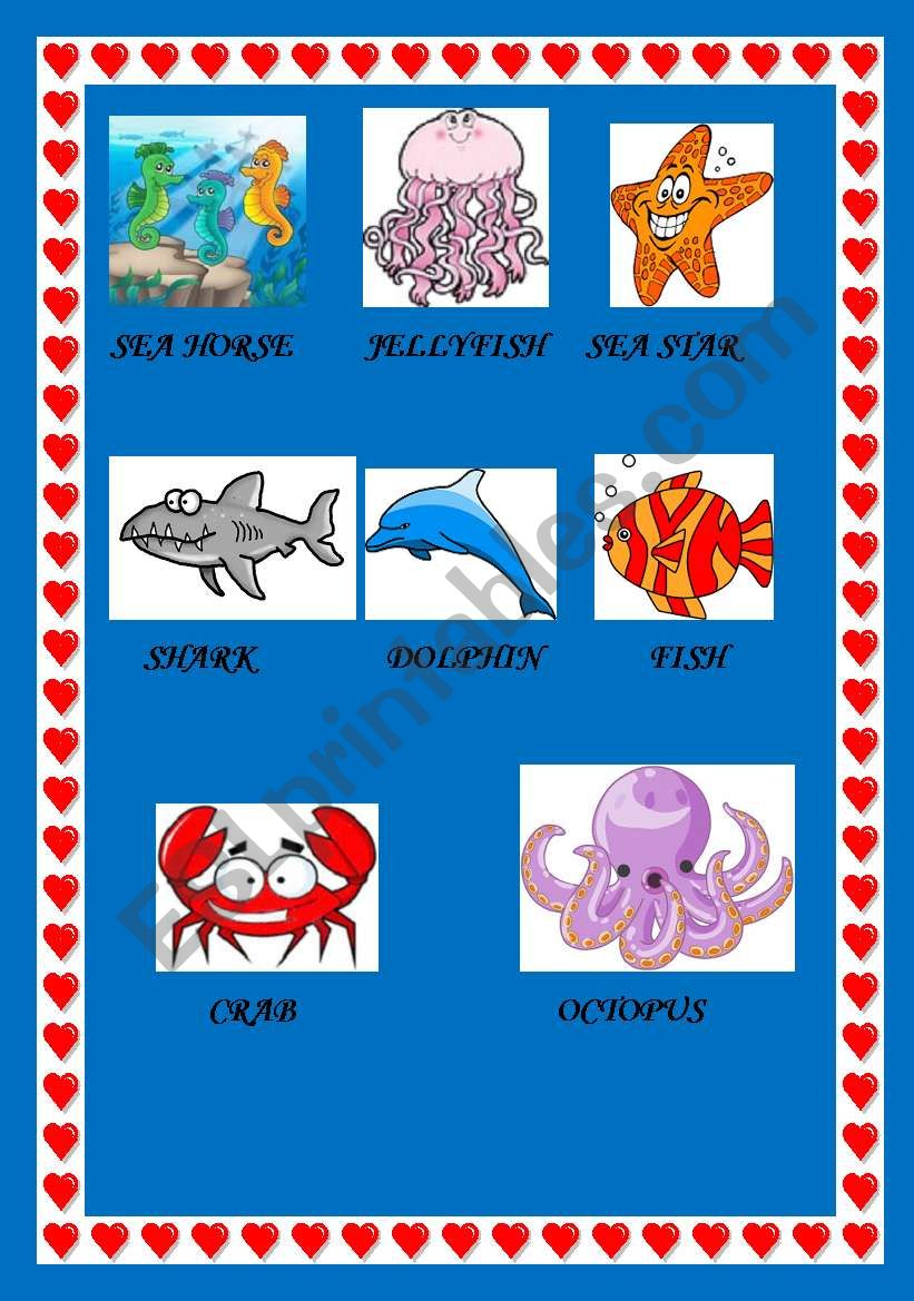 SEA ANIMALS worksheet