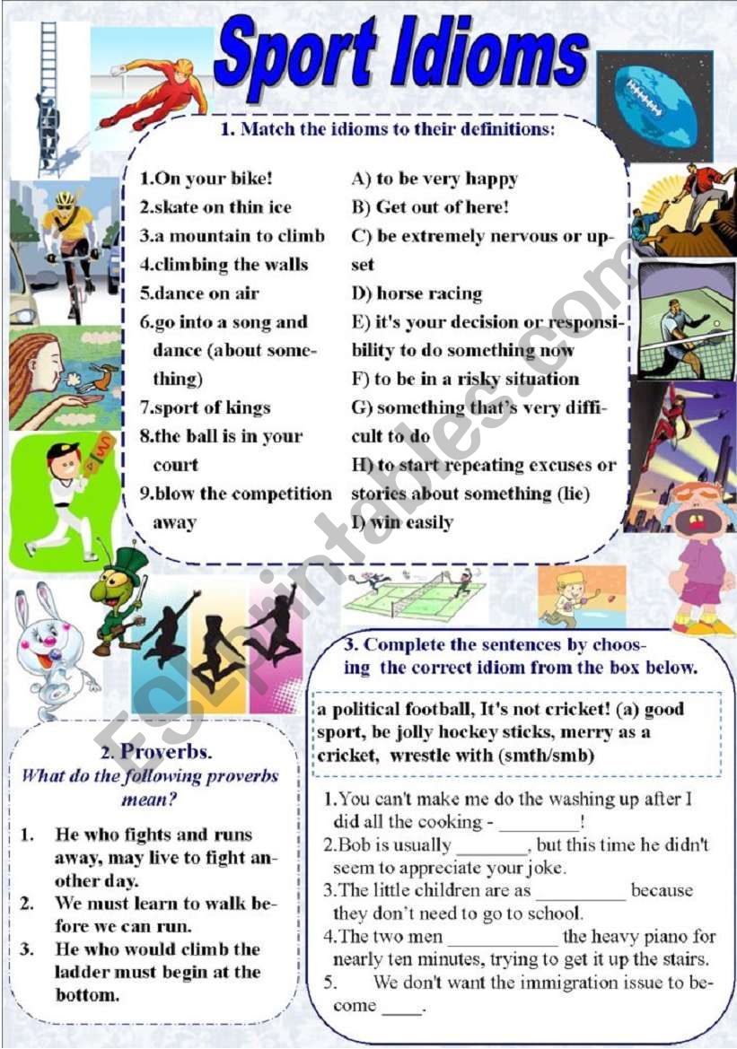 Sport Idioms and Proverbs (with KEYS)