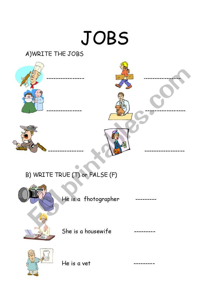 jobs worksheet