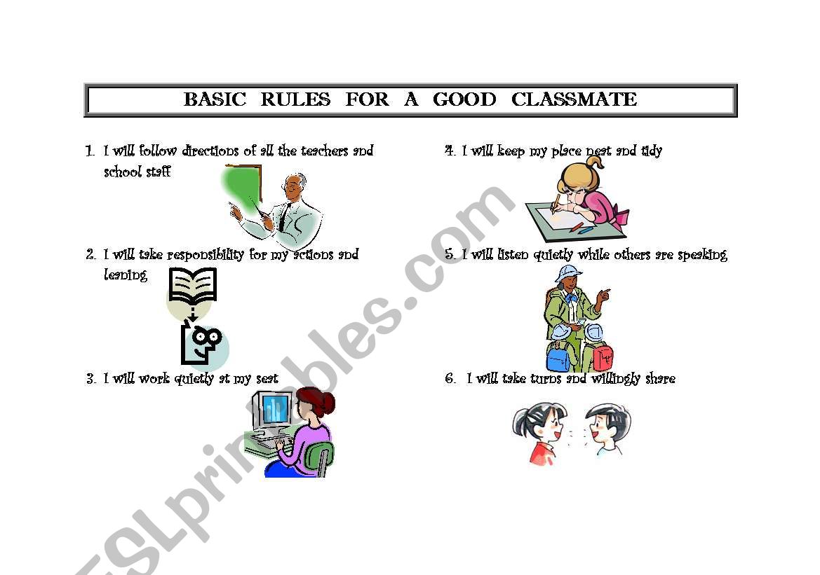 Basic Rules for a Good Classmate