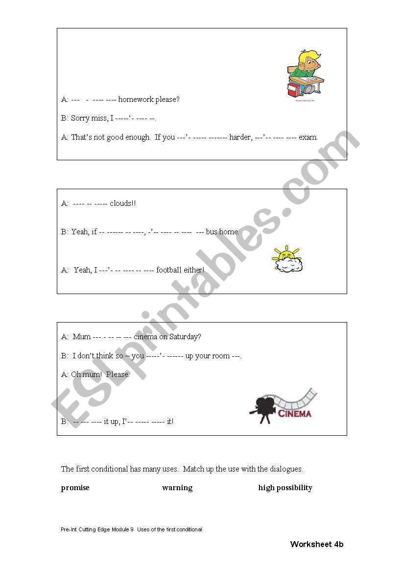 first conditional worksheet