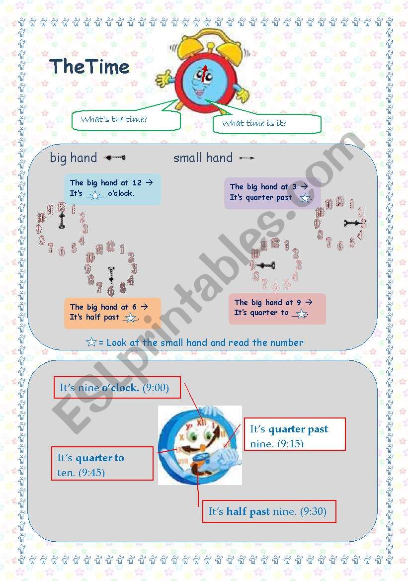 The Time Junior 3 Pages worksheet