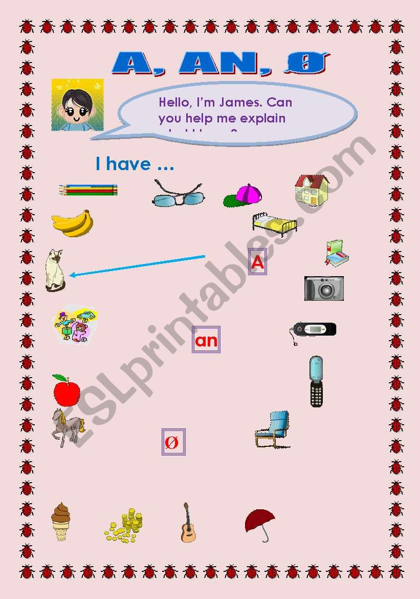 a, an or nothing worksheet