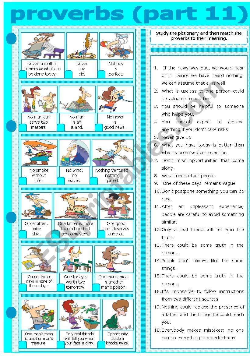 PROVERBS - PART 11 worksheet