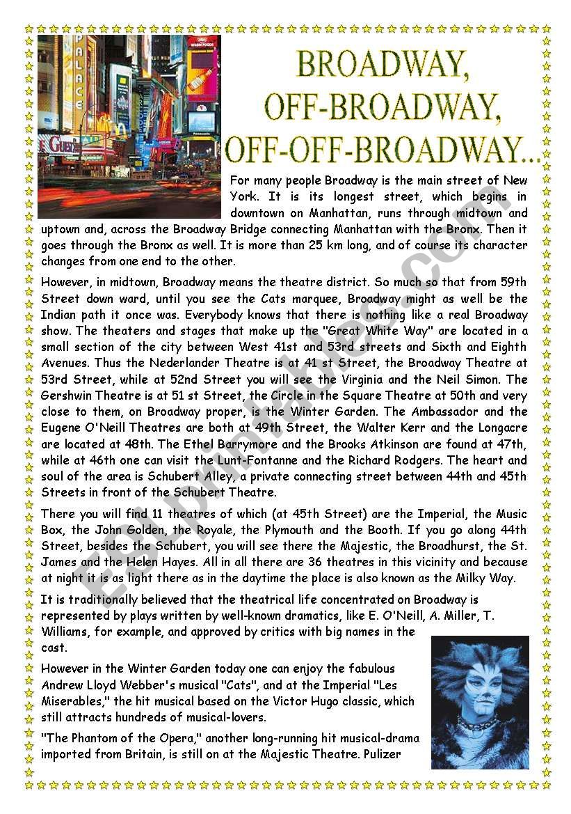 Broadway Theatres_Reading and Questions