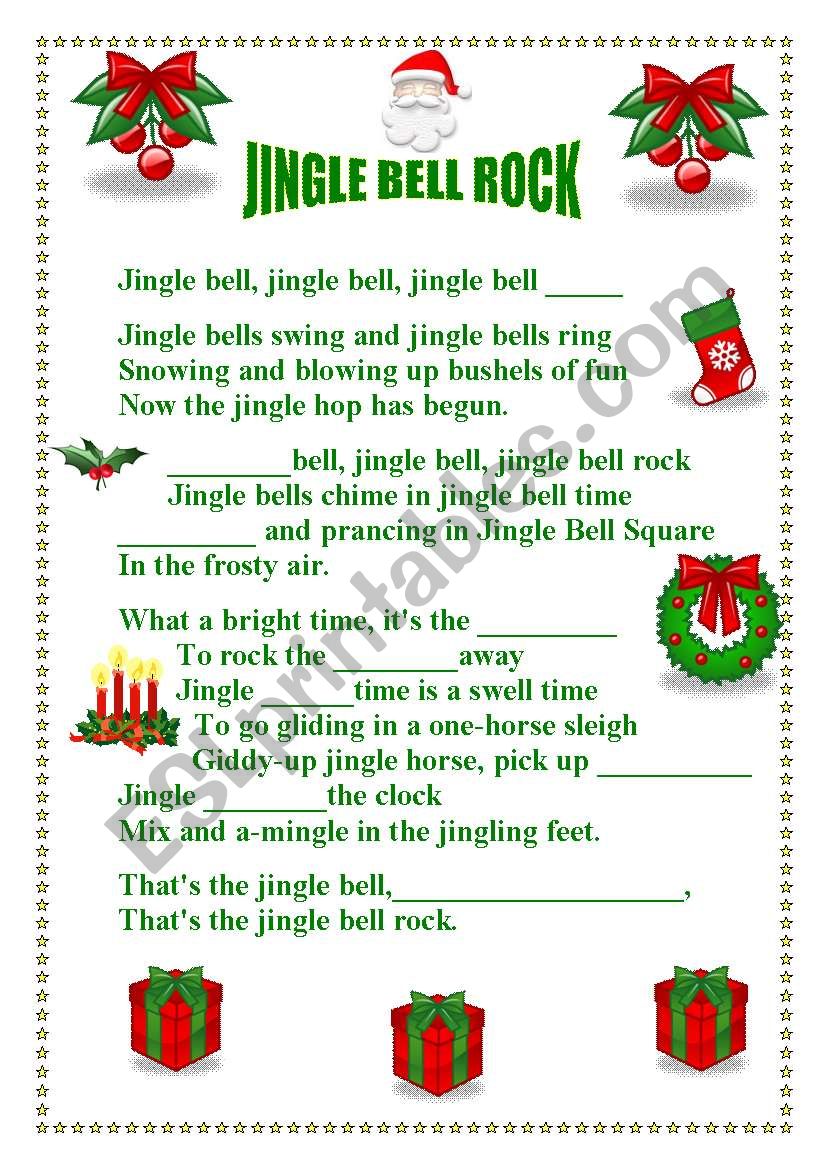 JINGLE BELL ROCK - ESL worksheet by Teresa Alecrim