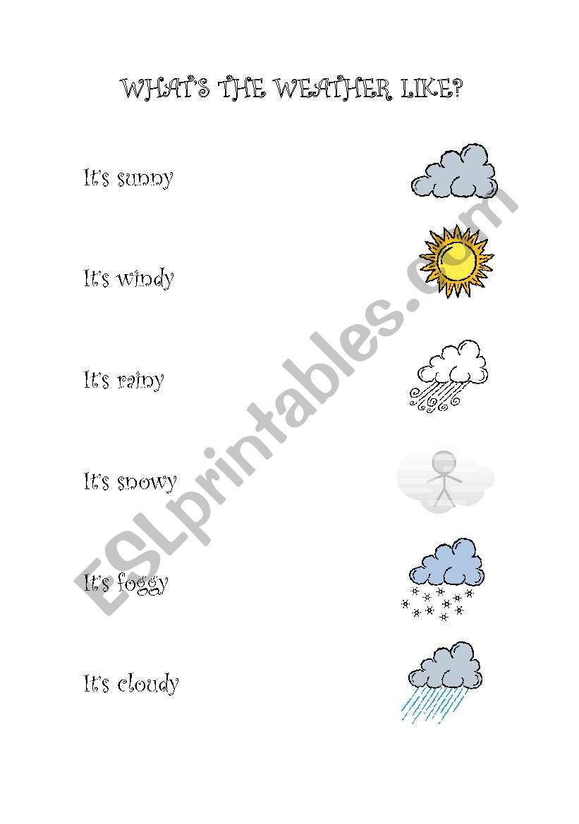 Match the weather worksheet