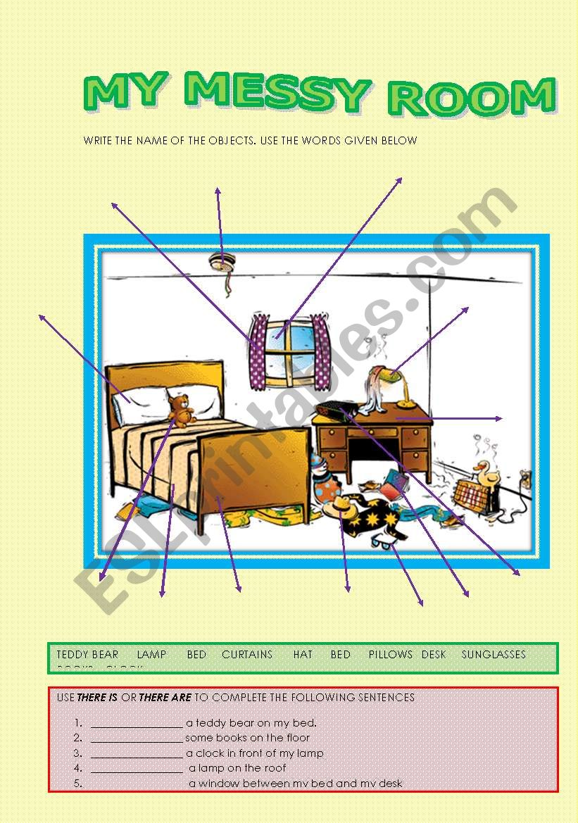 MY MESSY ROOM worksheet