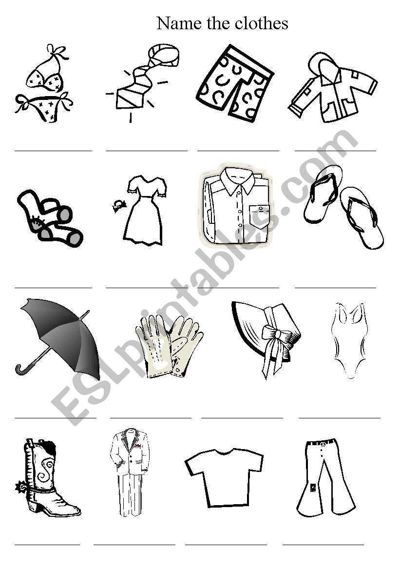 Review Clothes vocabulary worksheet