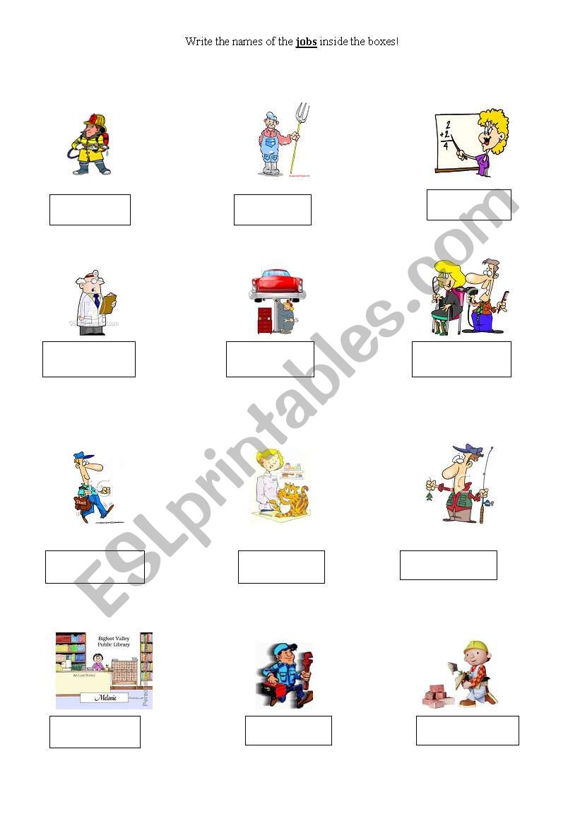 Jobs worksheet