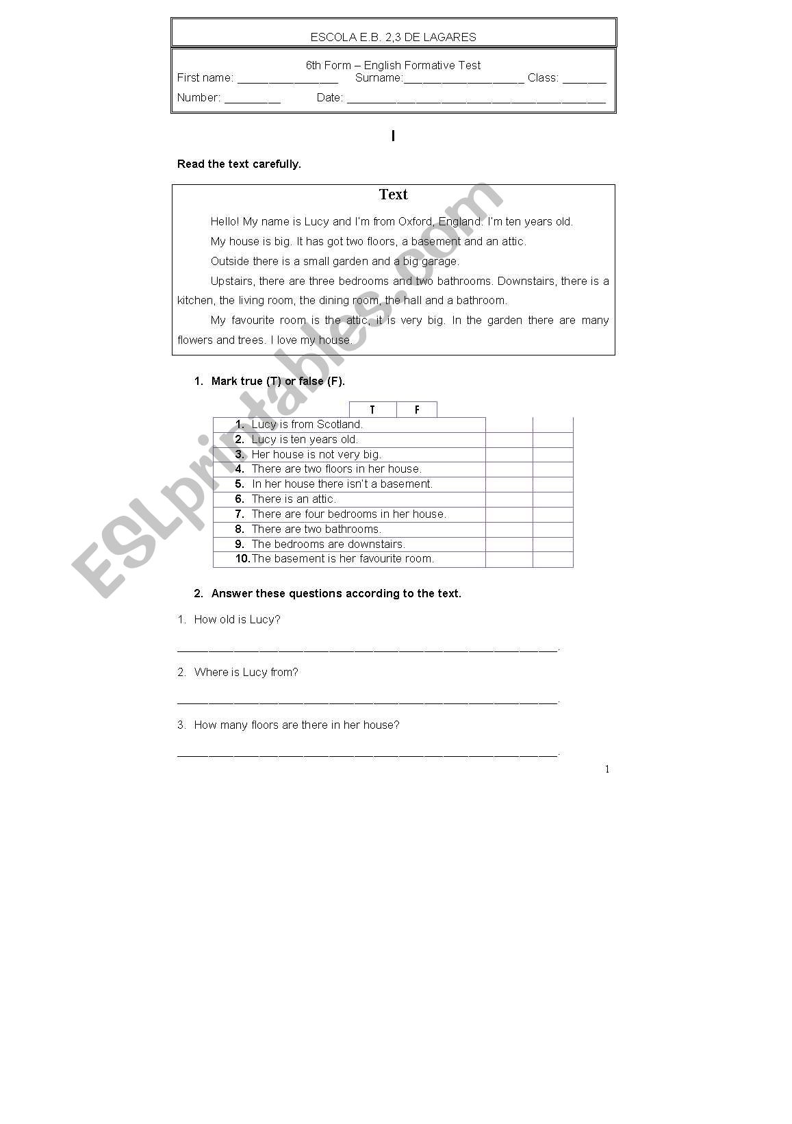 Test worksheet