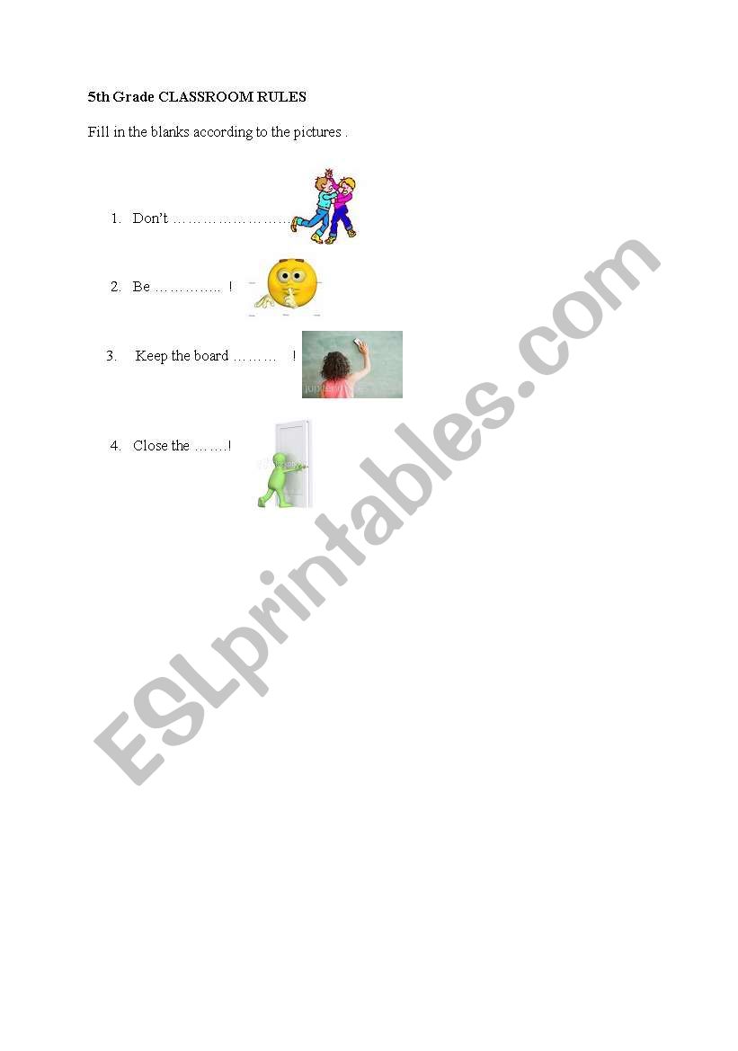 classroom rules worksheet