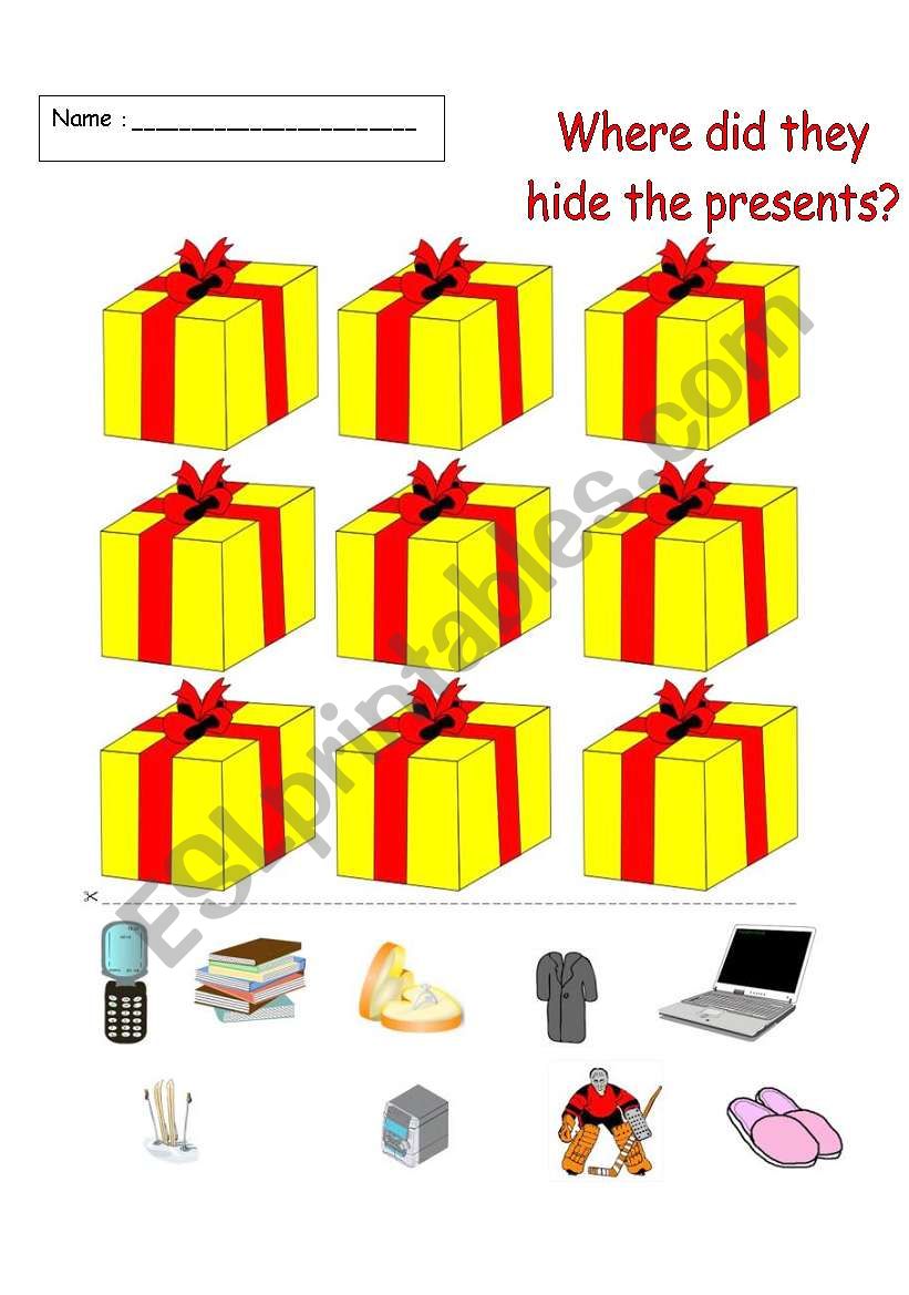 Where are the presents? worksheet
