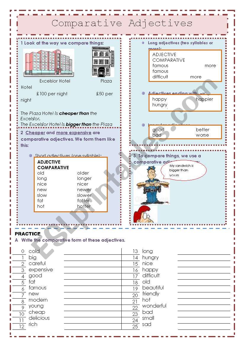 Comparative Adjectives worksheet