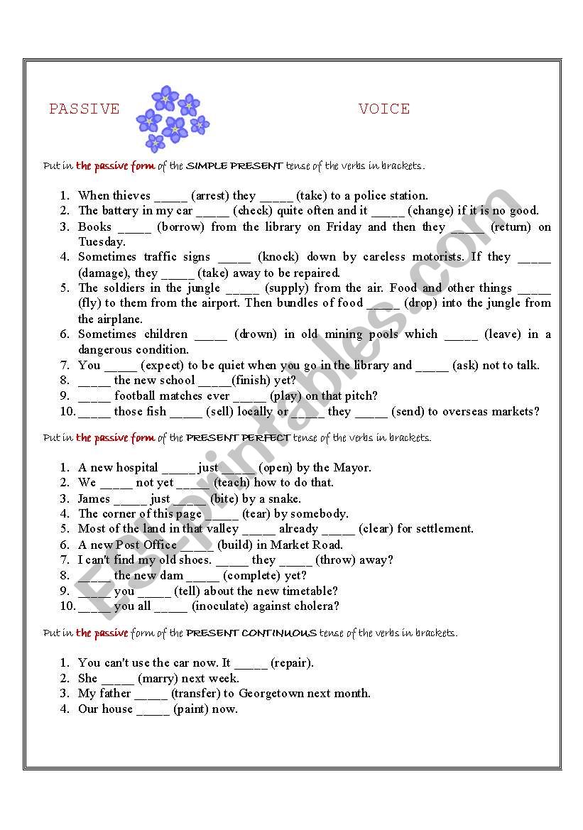 passive voice worksheet