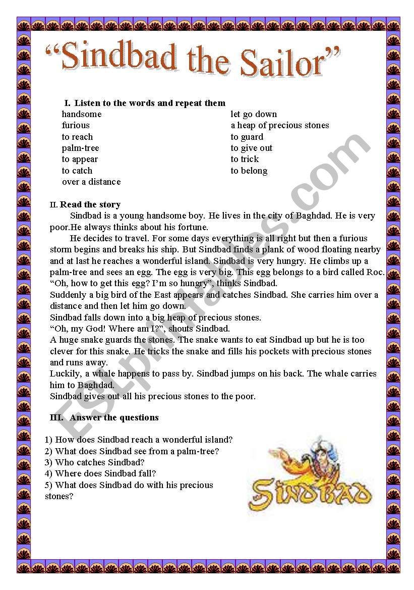 Sindbad the Sailor worksheet