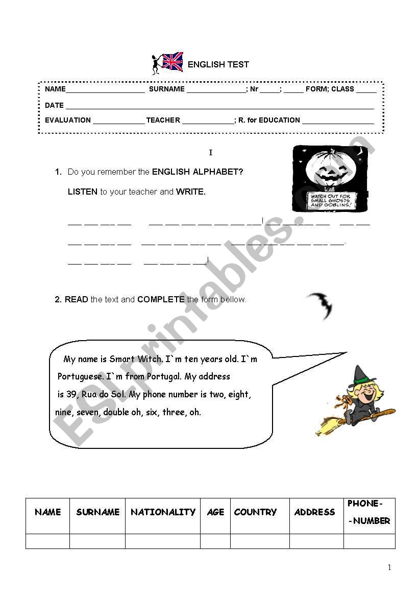 English woksheet worksheet