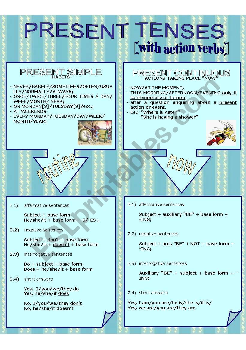 PRESENT SIMPLE vs CONTINUOUS worksheet