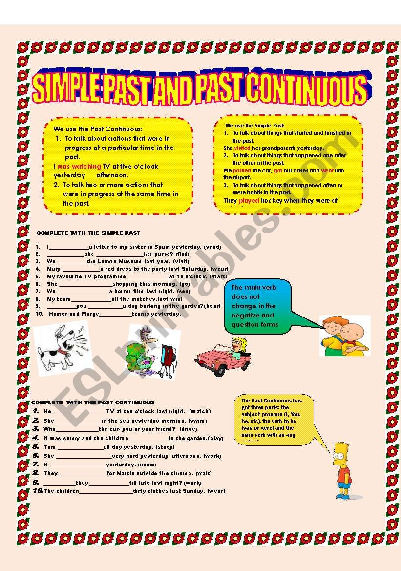 SIMPLE PAST AND PAST CONTINUOUS PART 1