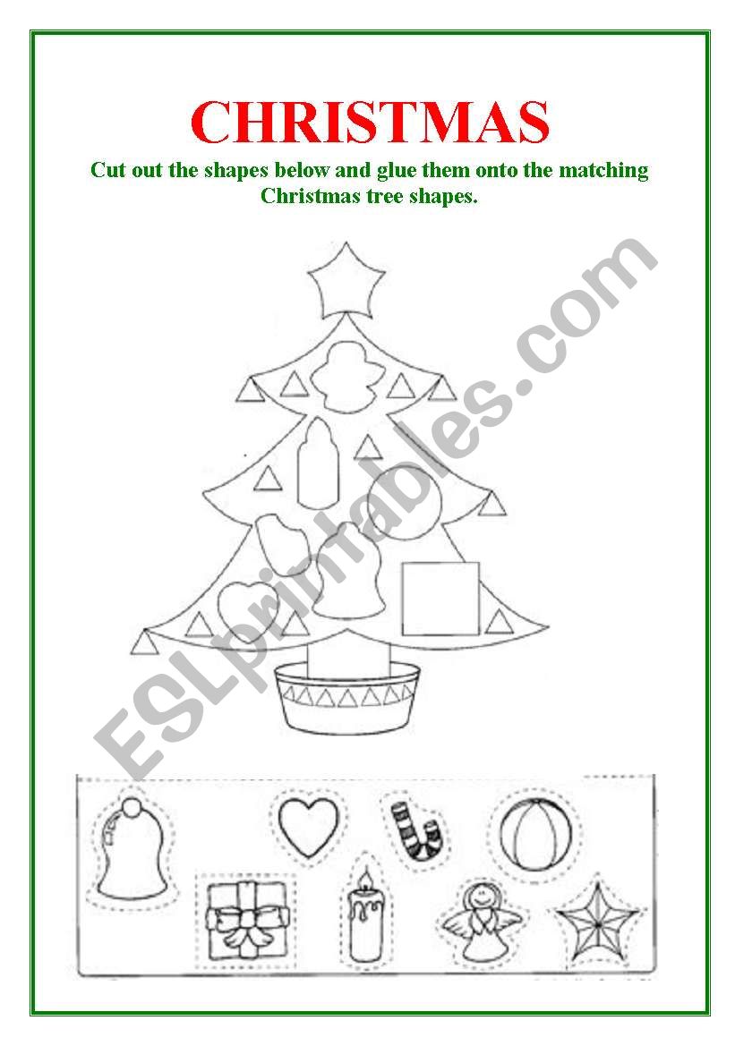 SHAPES CHRISTMAS TREE worksheet