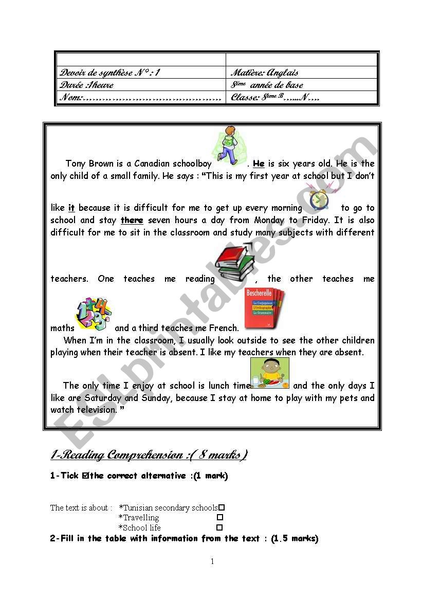 full term test n 1 worksheet