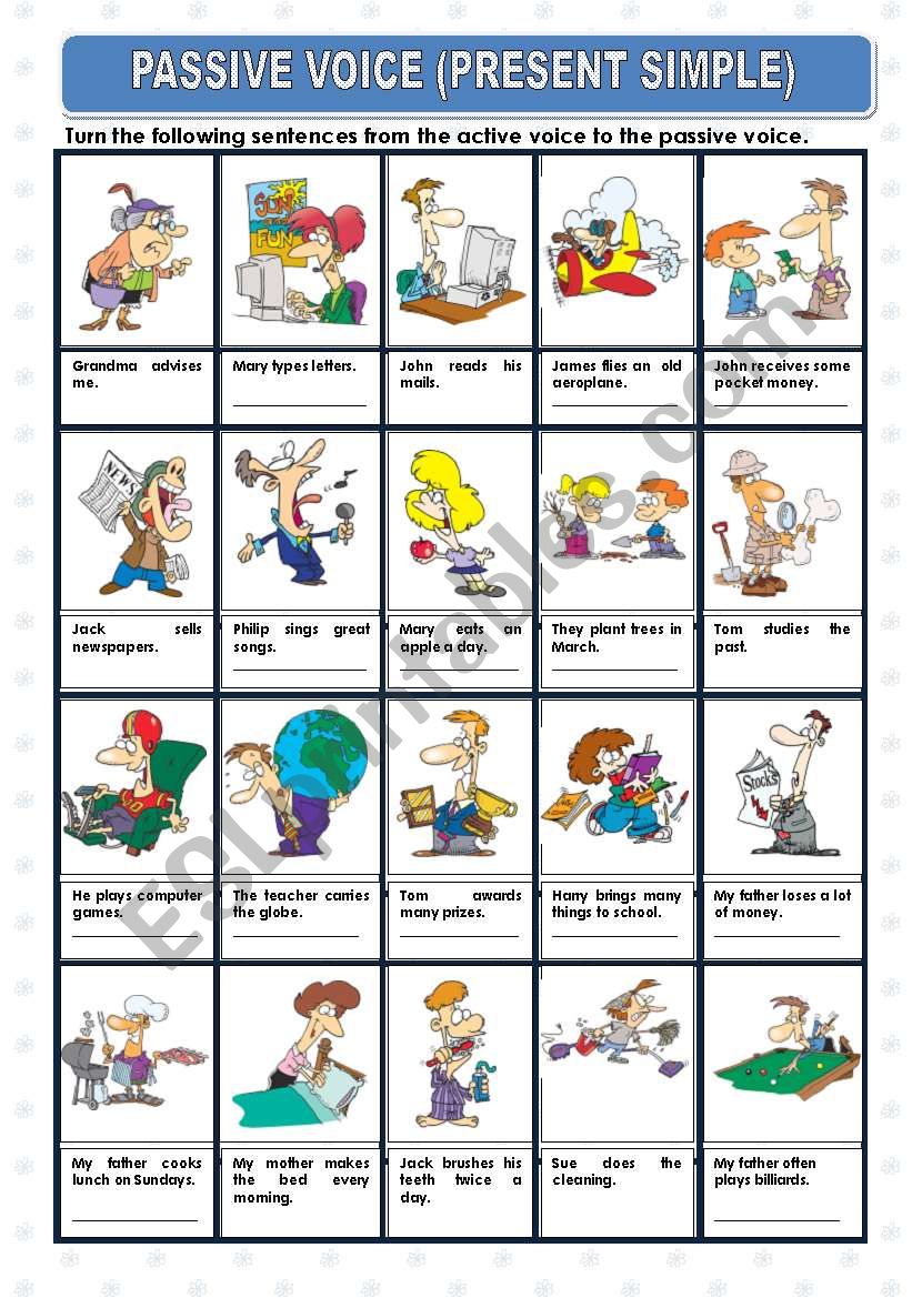 Passive Voice Present Simple Worksheet