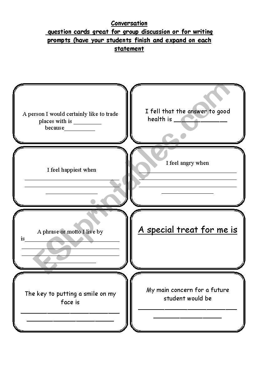 conversation game or writing prompts