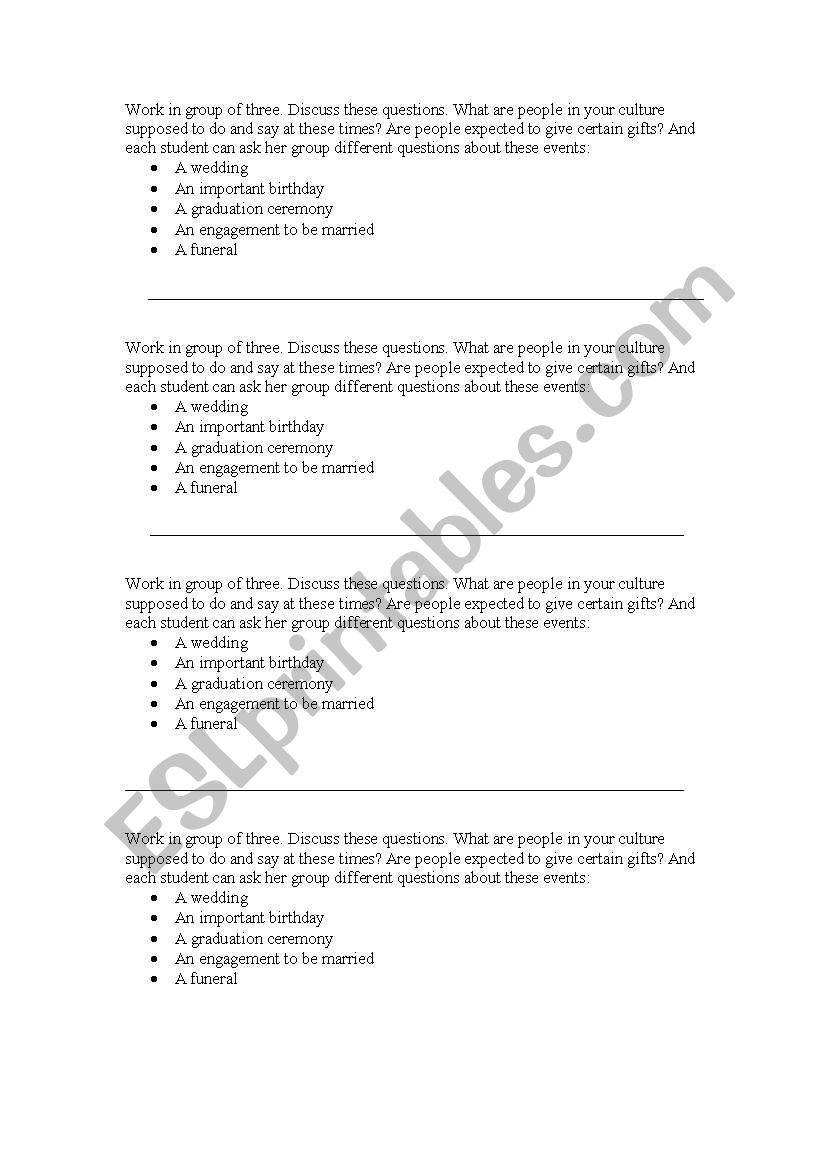 discussion questions worksheet