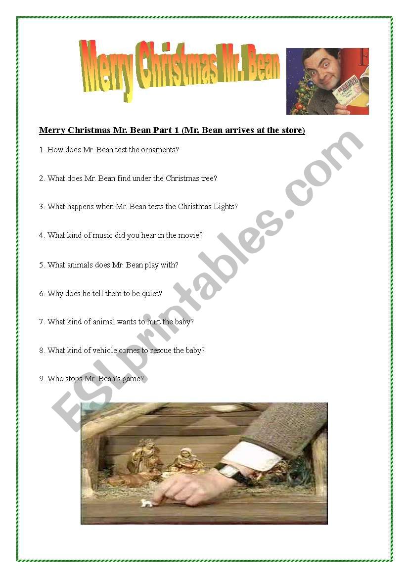 Merry Christmas Mr. Bean worksheet