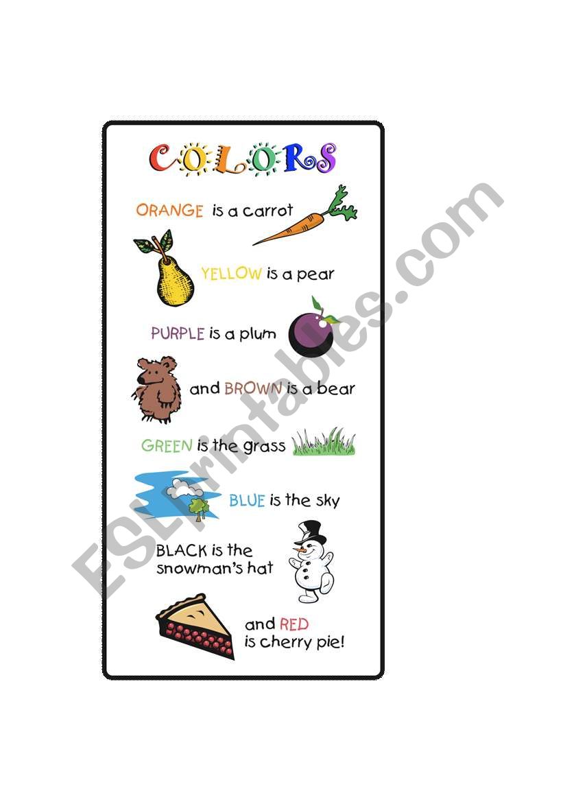 Colors worksheet