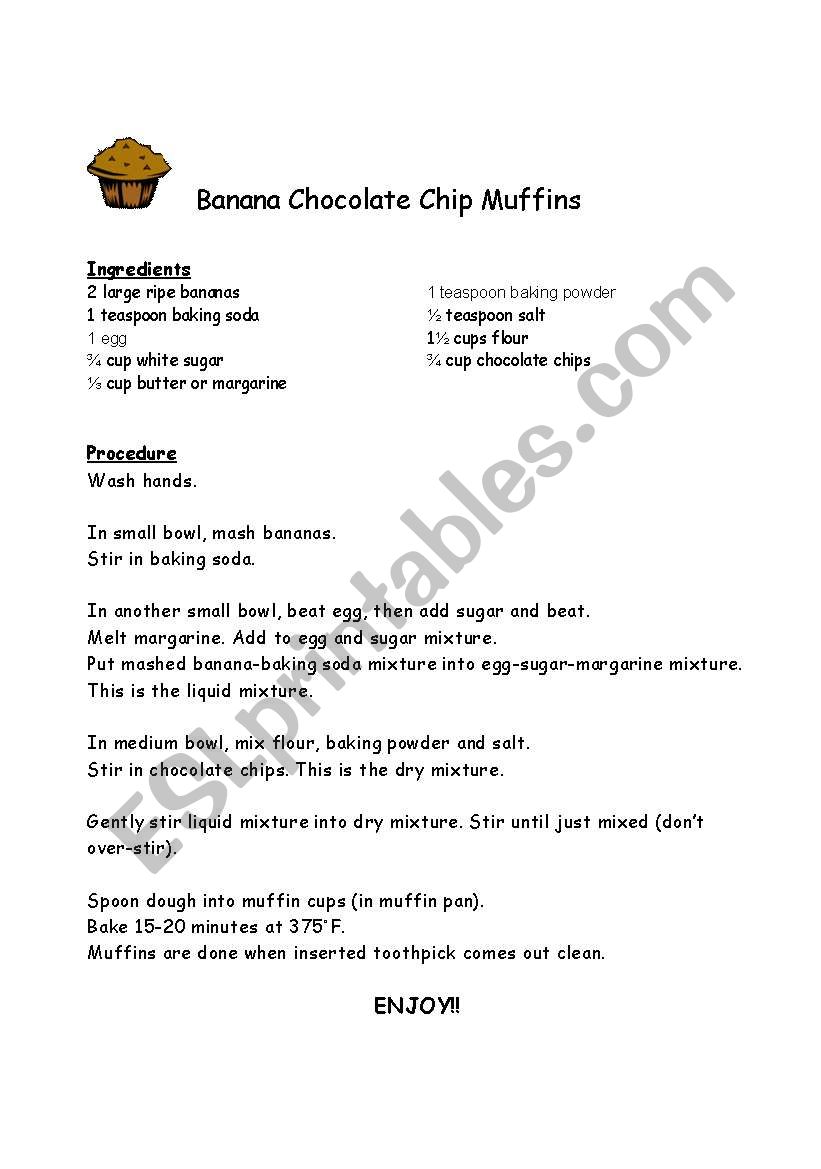 Lets Bake! Banana Chocolate Chip Muffins