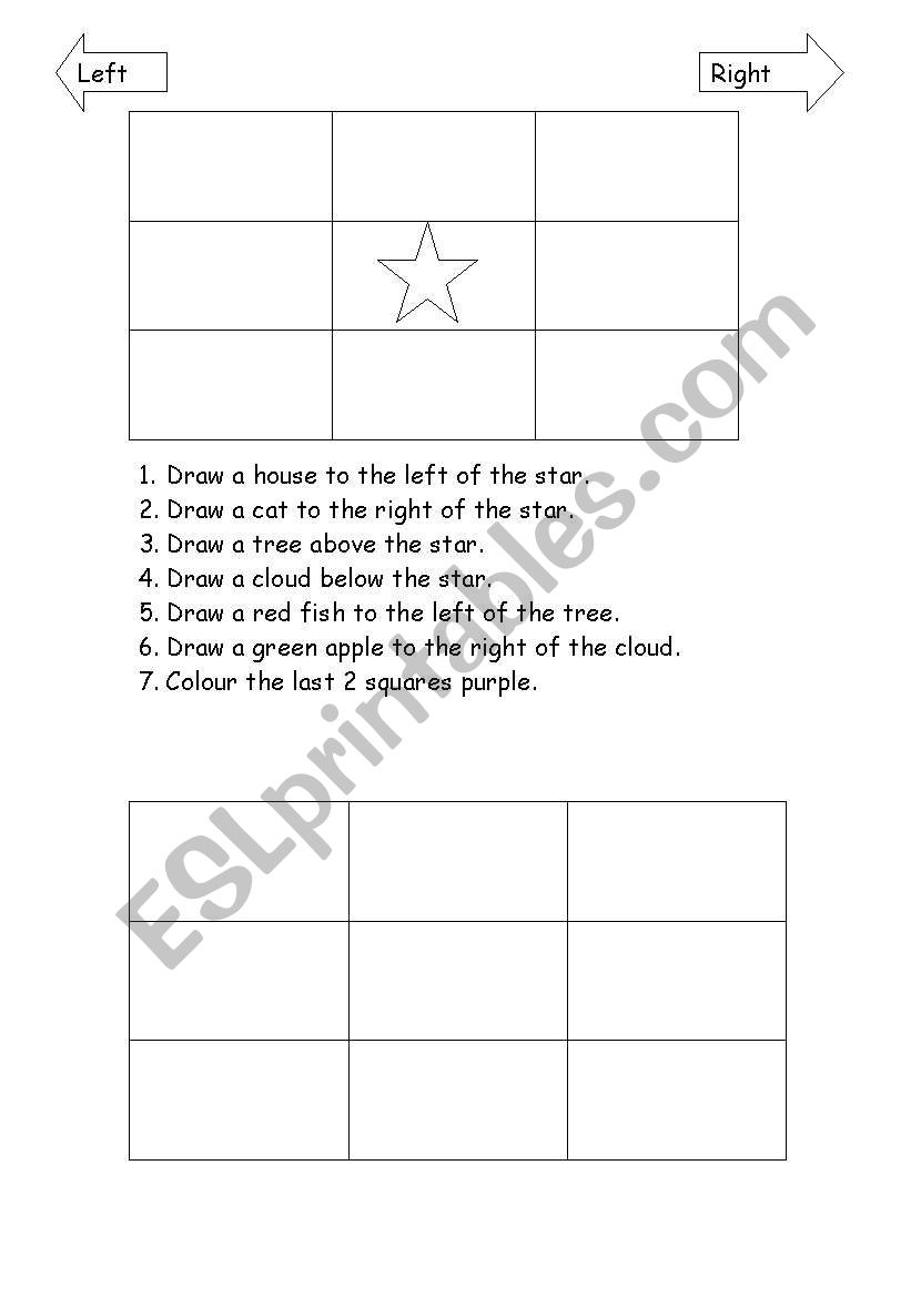 Directions-Left and Right worksheet