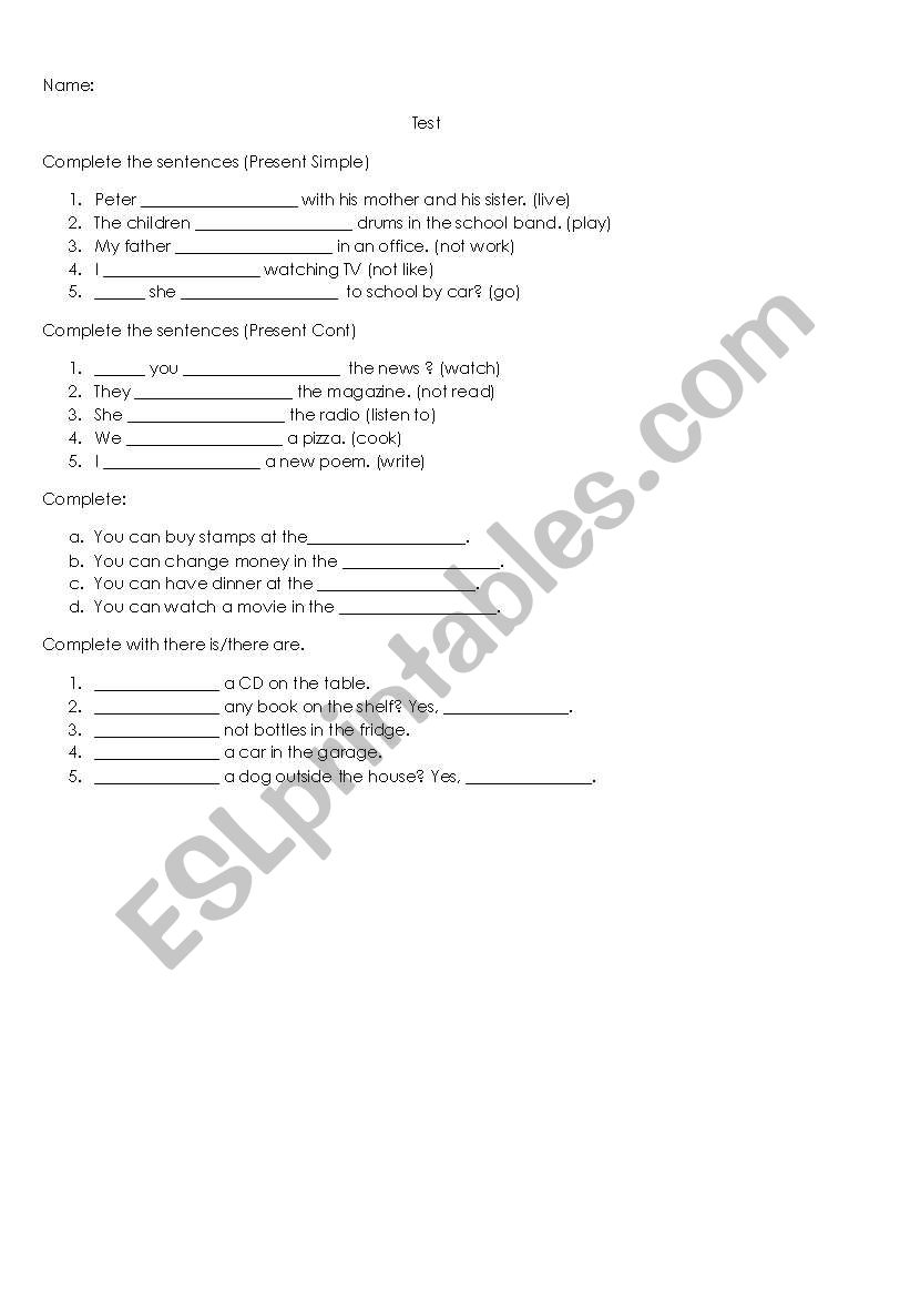 Test worksheet