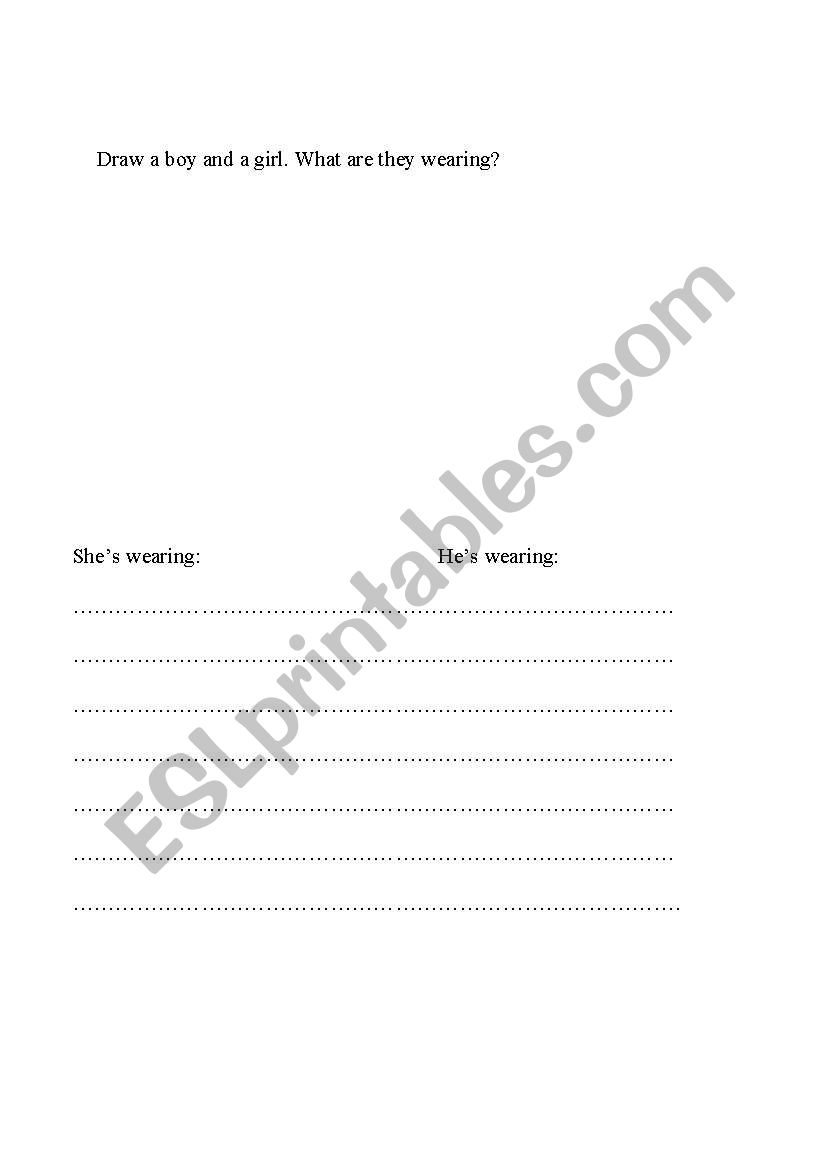 dress a child worksheet