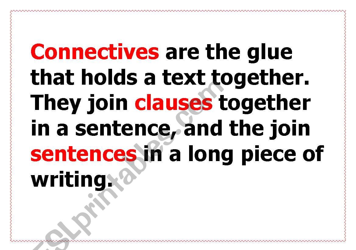 connectives worksheet