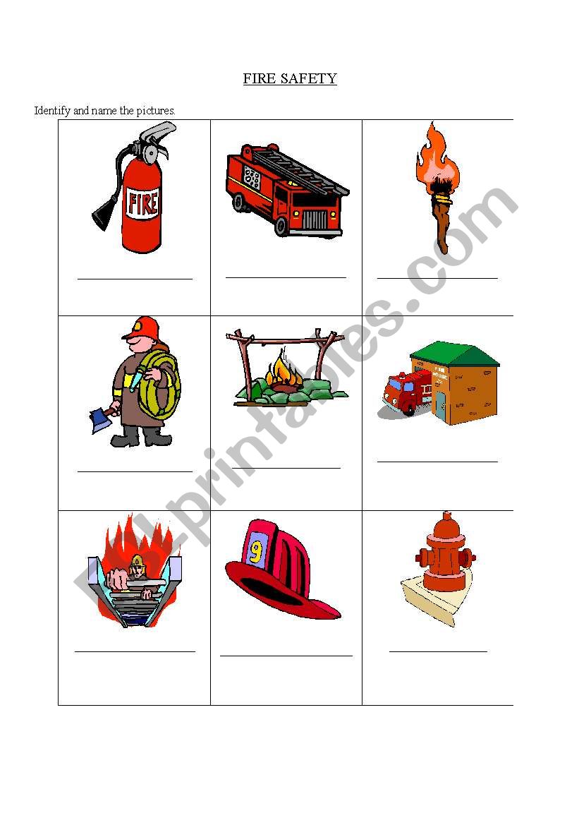 fire safety worksheet