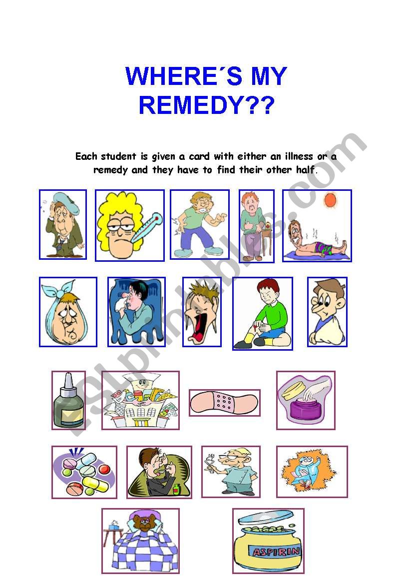 Illnesses worksheet