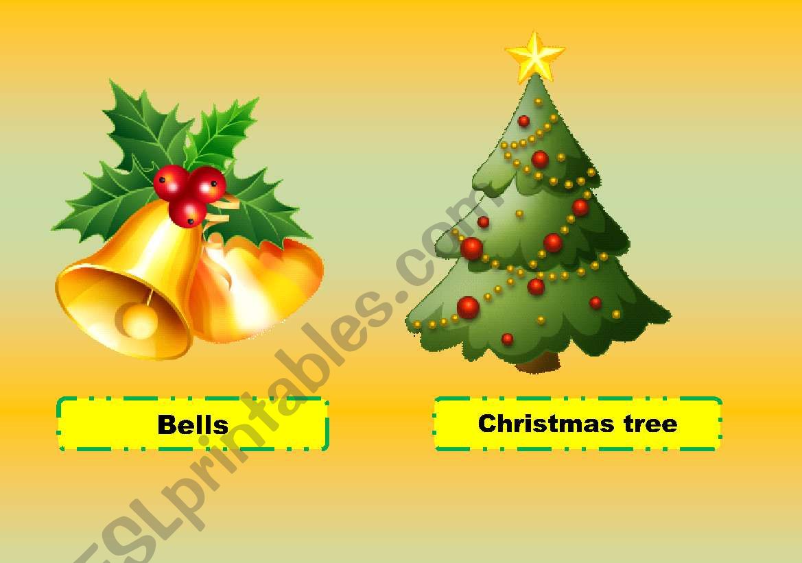 Christmas flashcards 1/2 worksheet