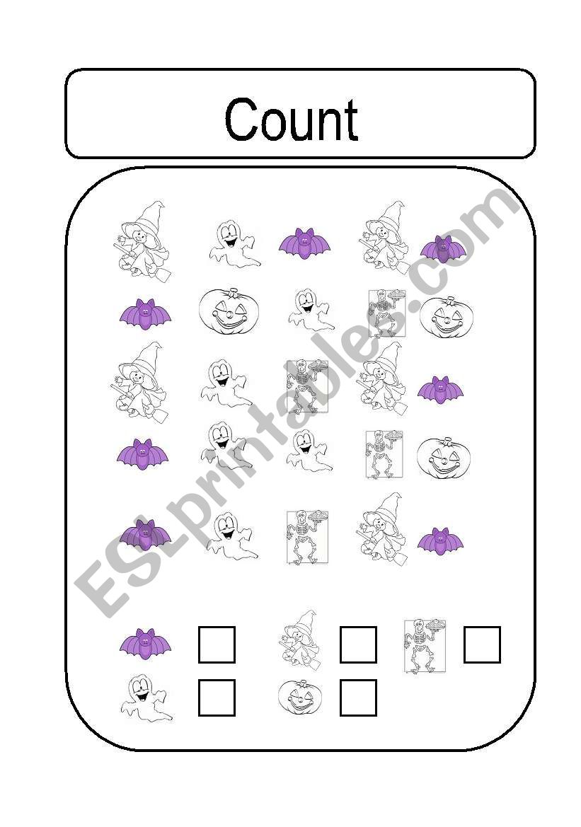 Count and wirte the number worksheet