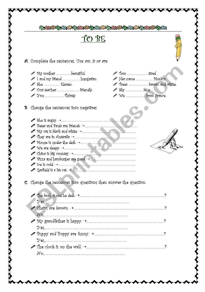 To be worksheet