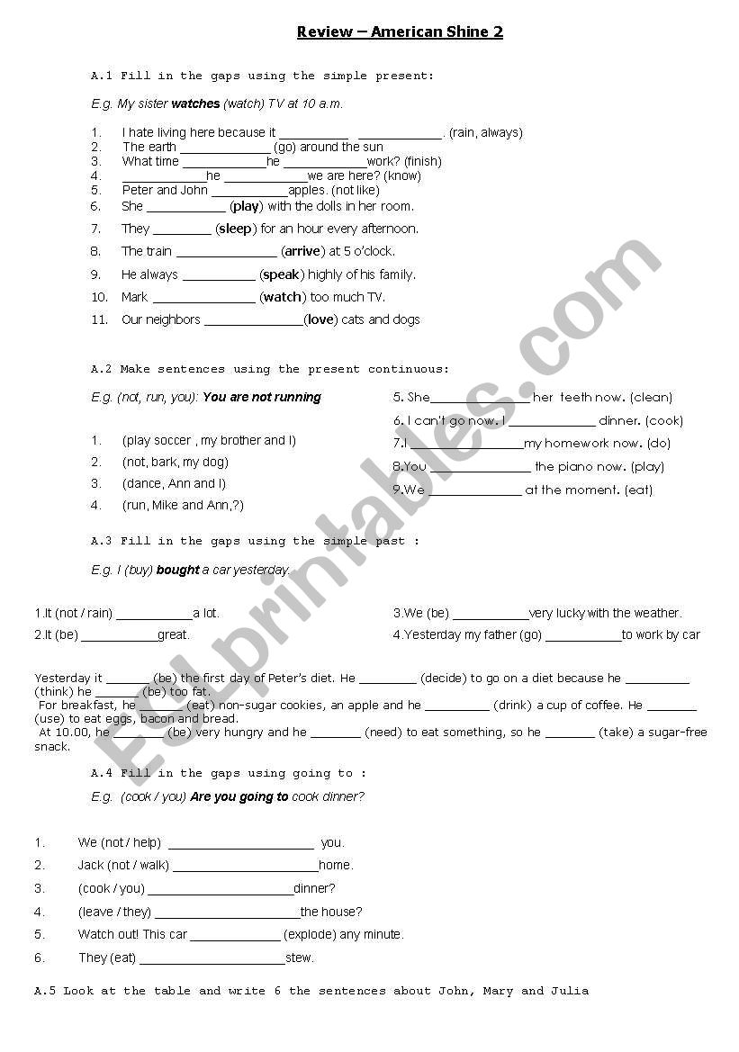 Review worksheet