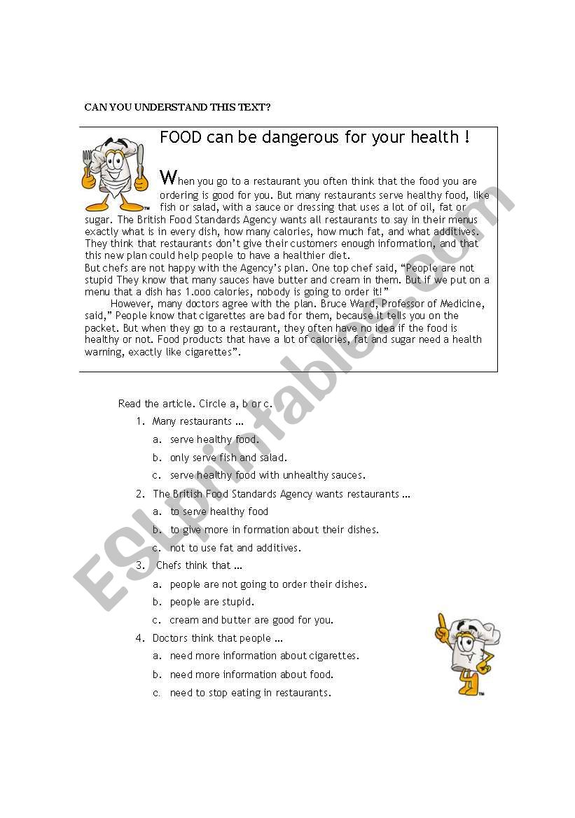 FOOD  worksheet