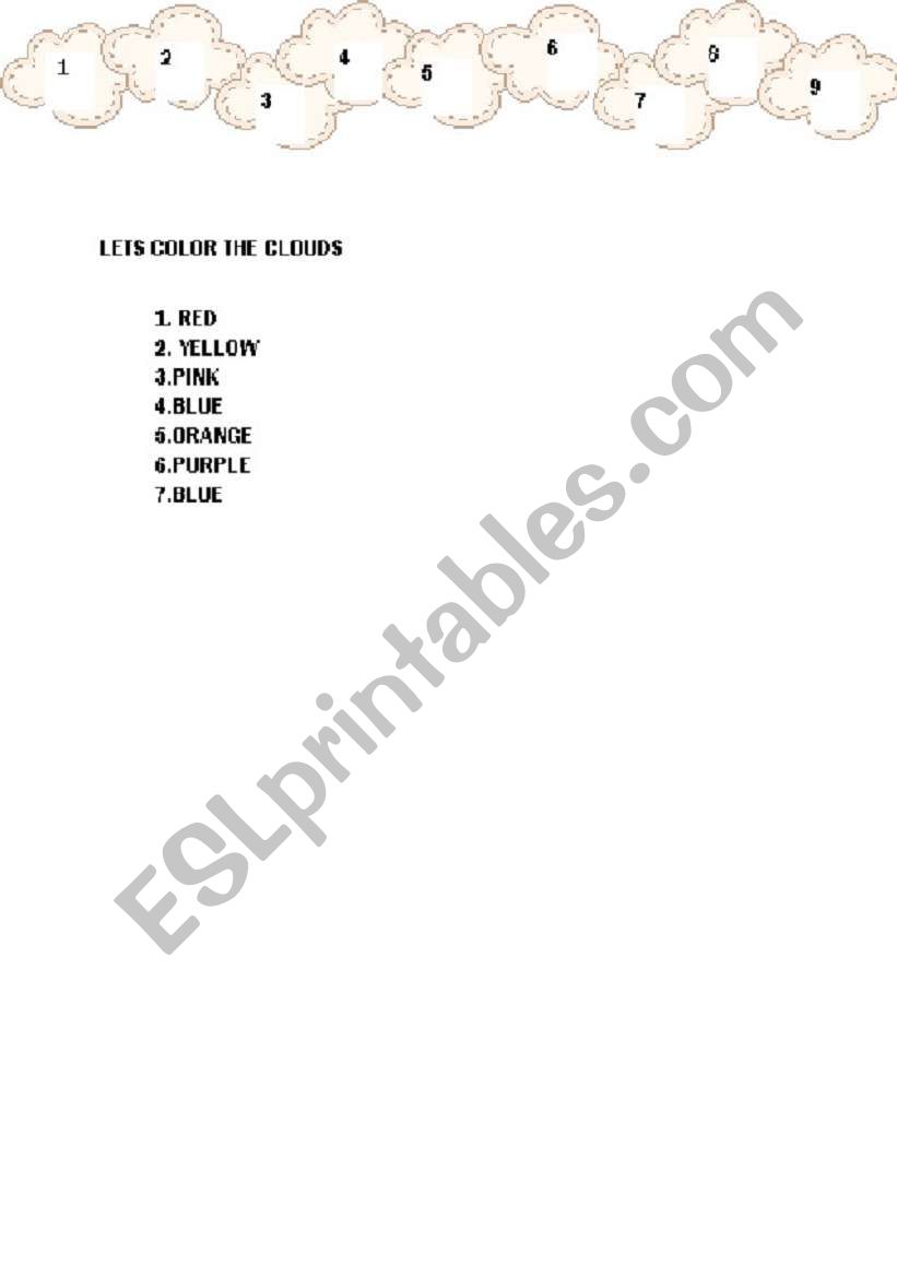 colors worksheet