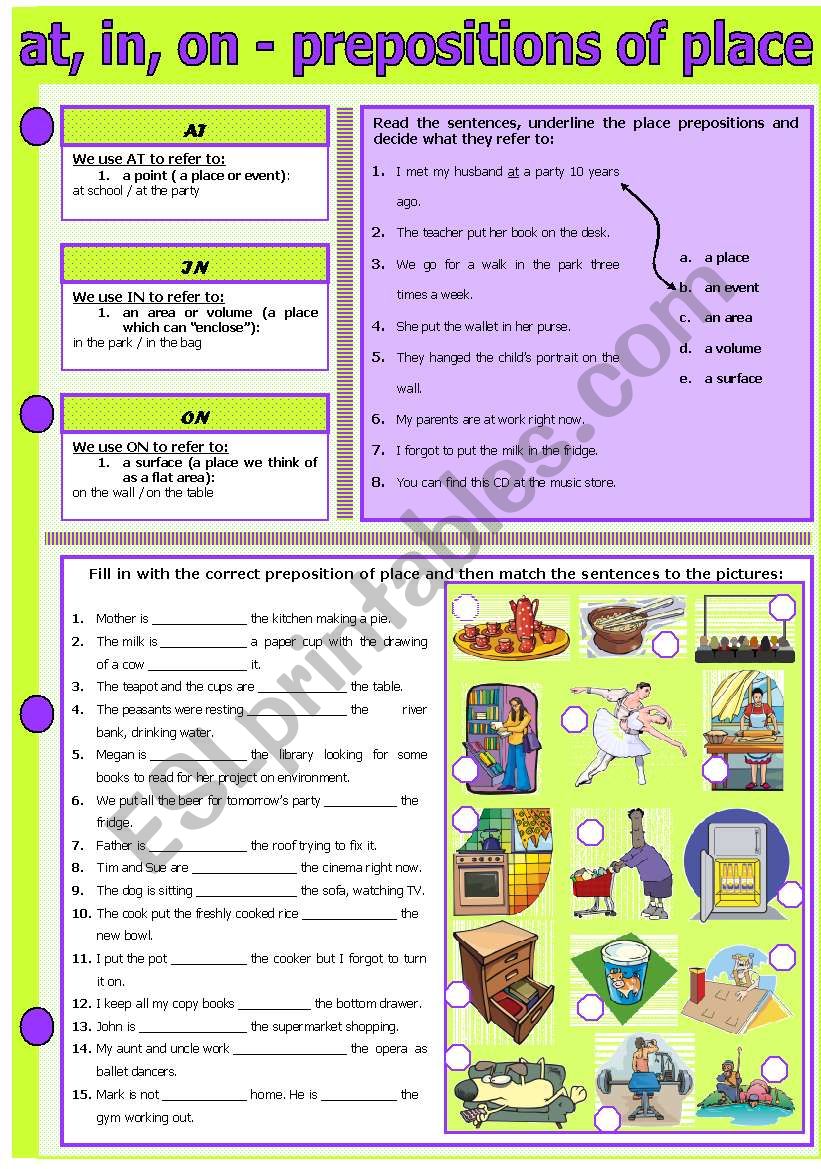 AT, IN, ON - PREPOSITIONS OF PLACE