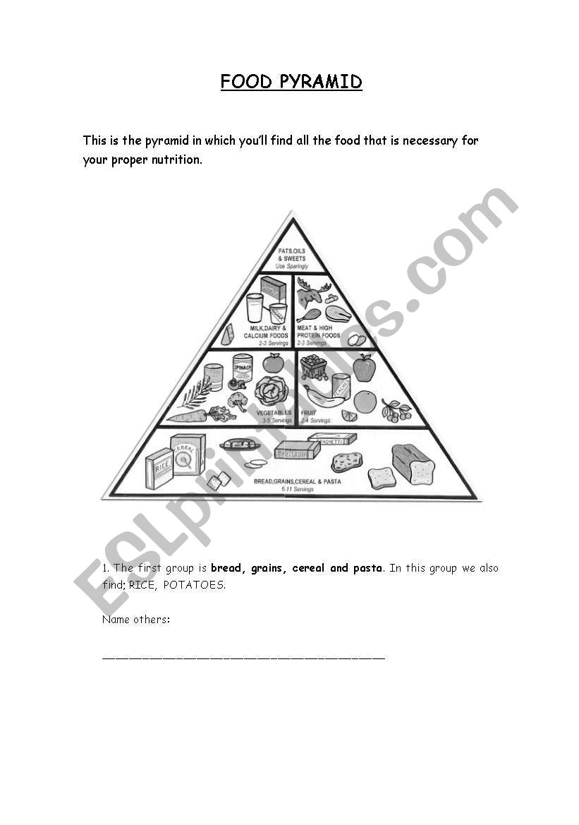 pyramid food worksheet