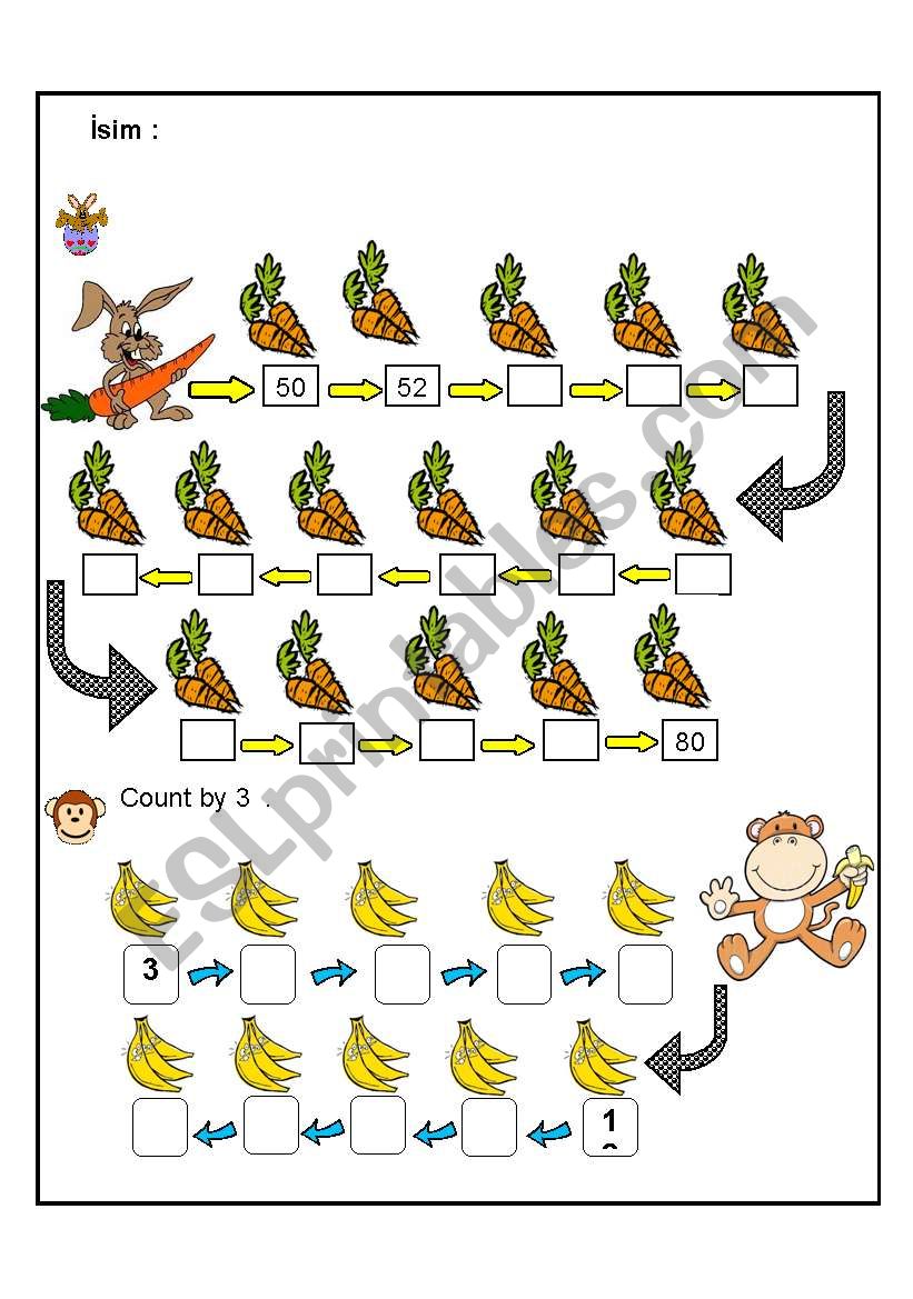 Counting by  2s and 3s worksheet