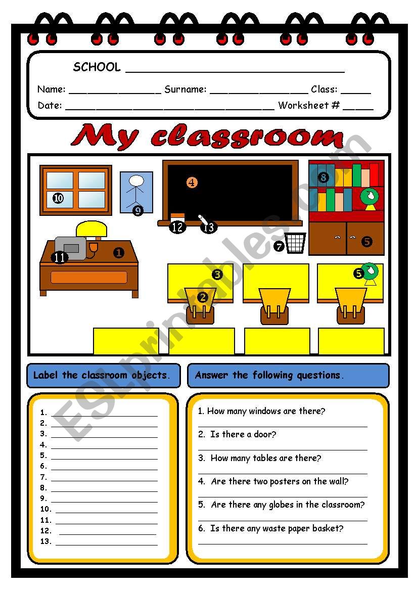 MY CLASSROOM worksheet