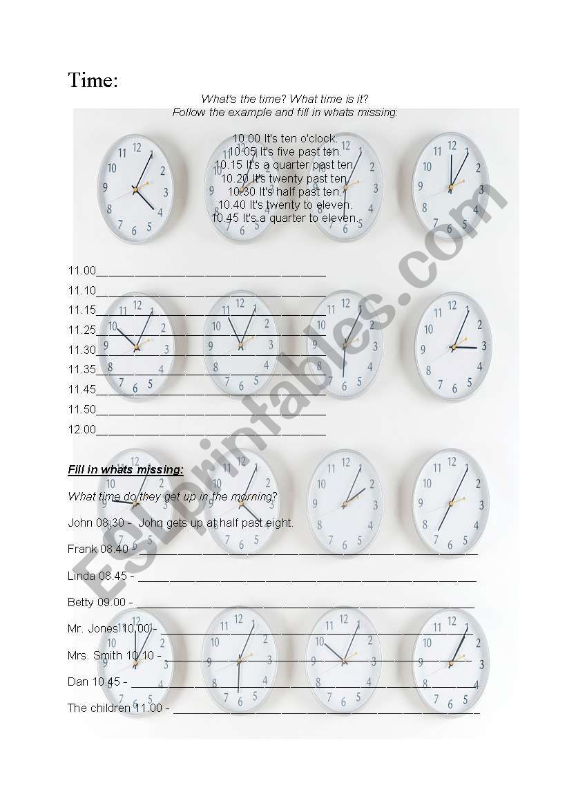 Time worksheet